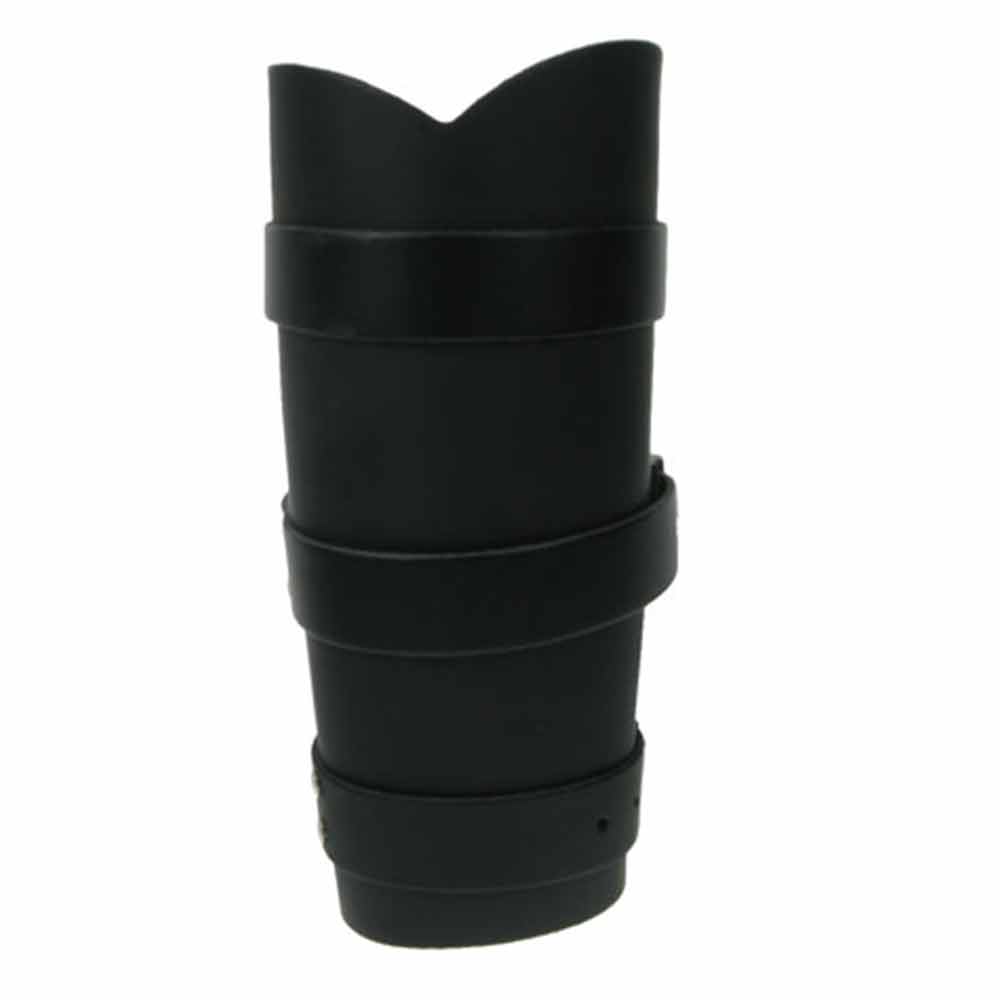Bullet 69 - Long Leather with 3 buckles Polsband - Zwart